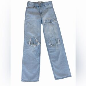 Abercrombie Kids High-Rise Wide Leg Jeans - Light Blue Size 11/12 Long